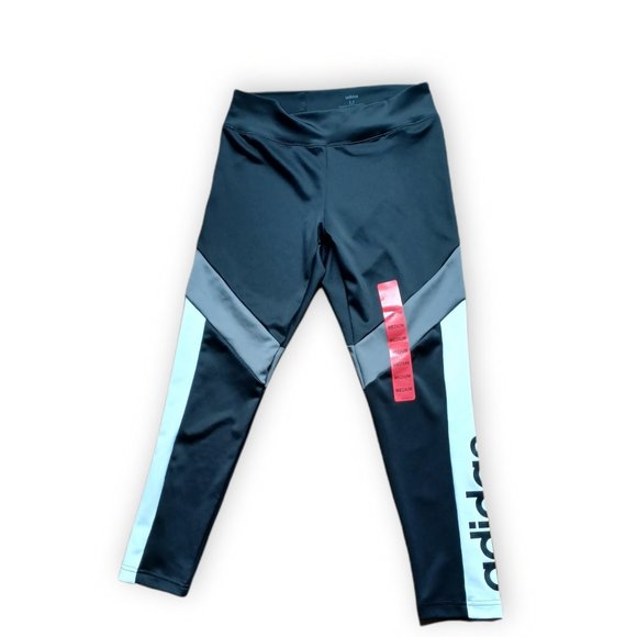 🆕 ADIDAS Medium • Aeroready Running leggings black gray white workout women's - Picture 1 of 7